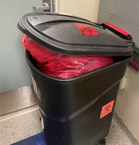 bio waste trash can open