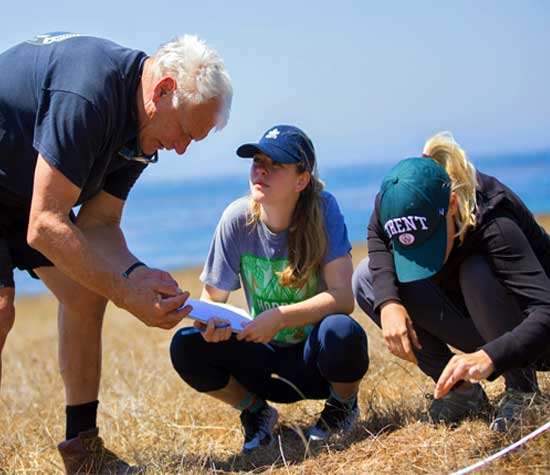 UCSB Students in the field with the teacher