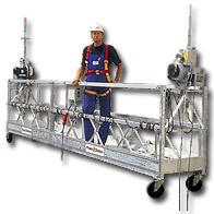 man standing on scaffolding
